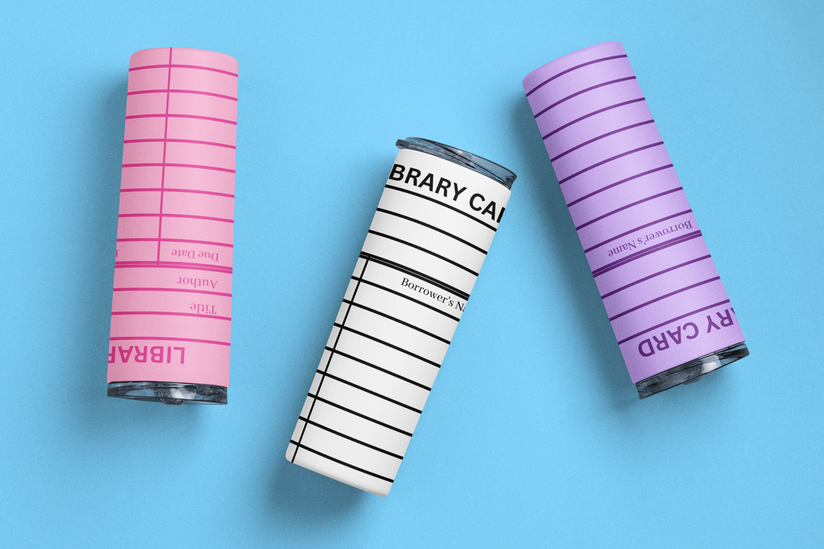Purple Library Card Tumbler Wrap