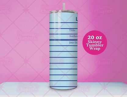 Blue Library Card Tumbler Wrap