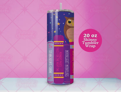 Late Night Reader Bookshelf Tumbler Wrap