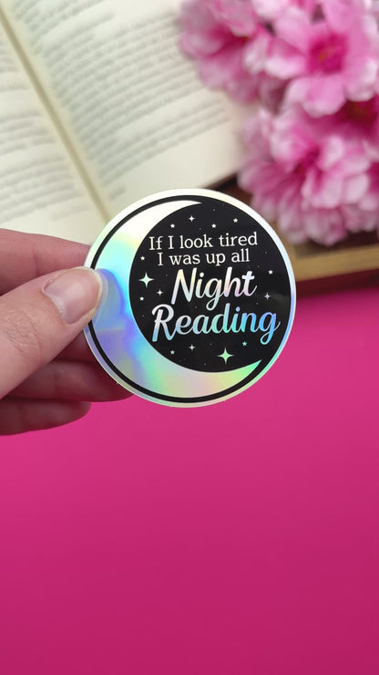 Late Night Reader Holographic Vinyl Sticker
