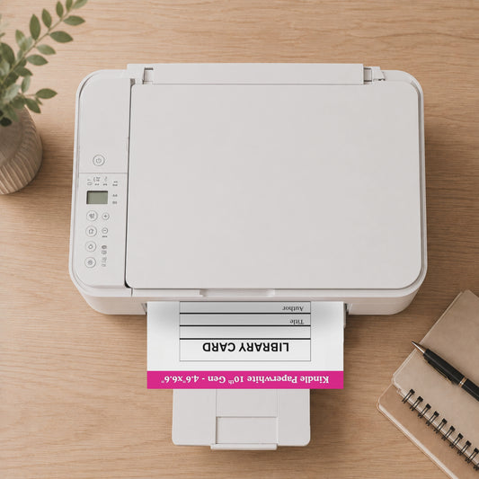 White Library Card eReader Insert