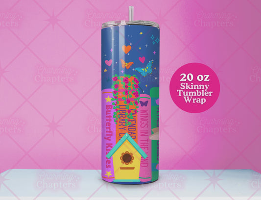 Spring Bookshelf 20 oz Tumbler Wrap