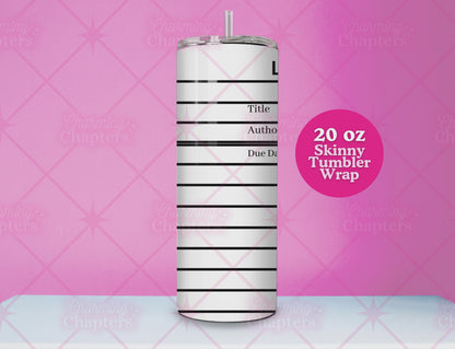 White Library Card Tumbler Wrap