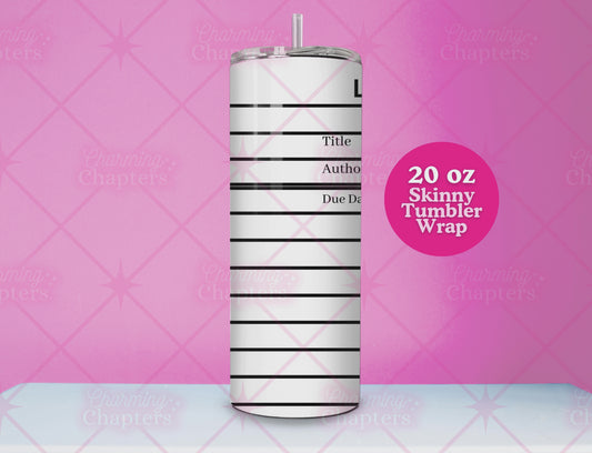 White Library Card Tumbler Wrap