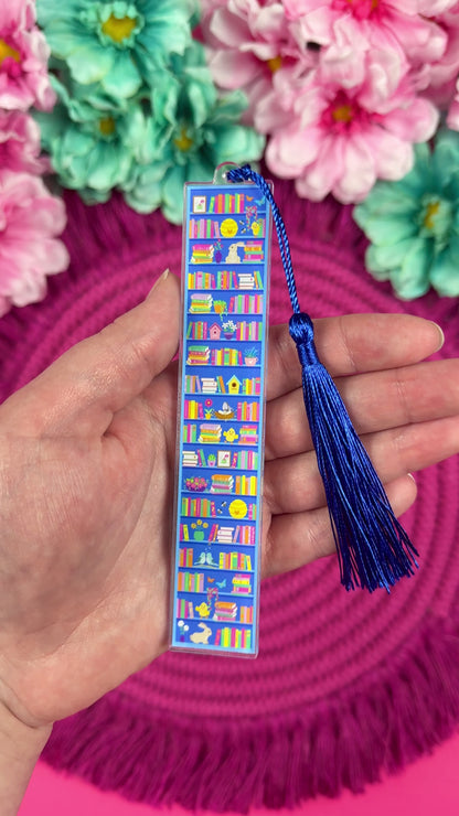 Spring Book Shelves Acrylic Bookmark