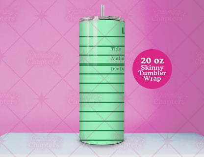 Green Library Card Tumbler Wrap
