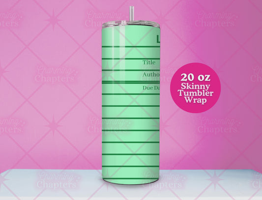 Green Library Card Tumbler Wrap