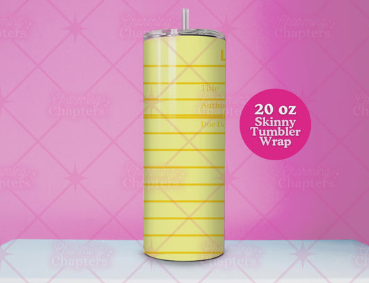Yellow Library Card Tumbler Wrap