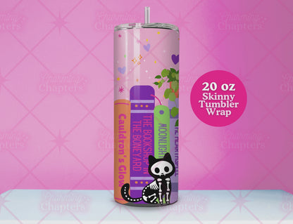 Skeleton Bookshelf Tumbler Wrap