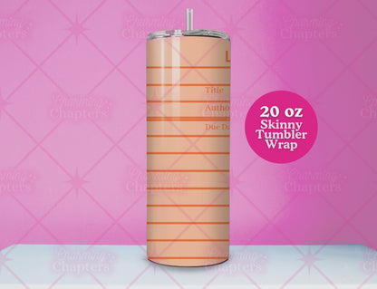 Orange Library Card Tumbler Wrap