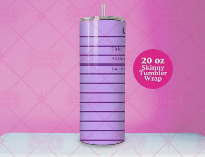 Purple Library Card Tumbler Wrap