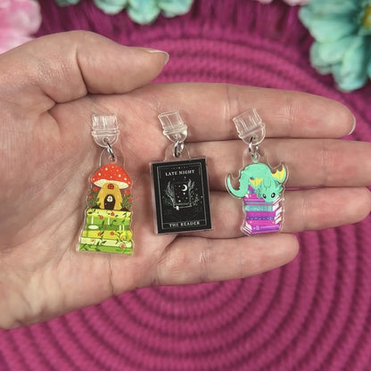 Late Night Reader Tarot Card Kindle Charm