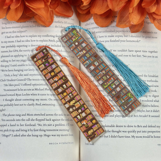 Cottagecore Bookshelf Acrylic Bookmark