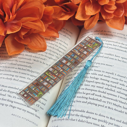 Cottagecore Bookshelf Acrylic Bookmark