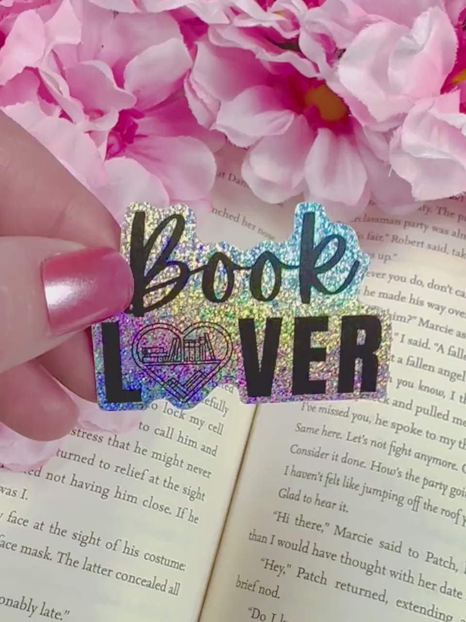 Book Lover Sticker, Book Club Sticker, Holographic Rainbow Sticker, Bookish Vinyl Decal, Kindle Sticker, Book Lover Gift, Reading Sticker