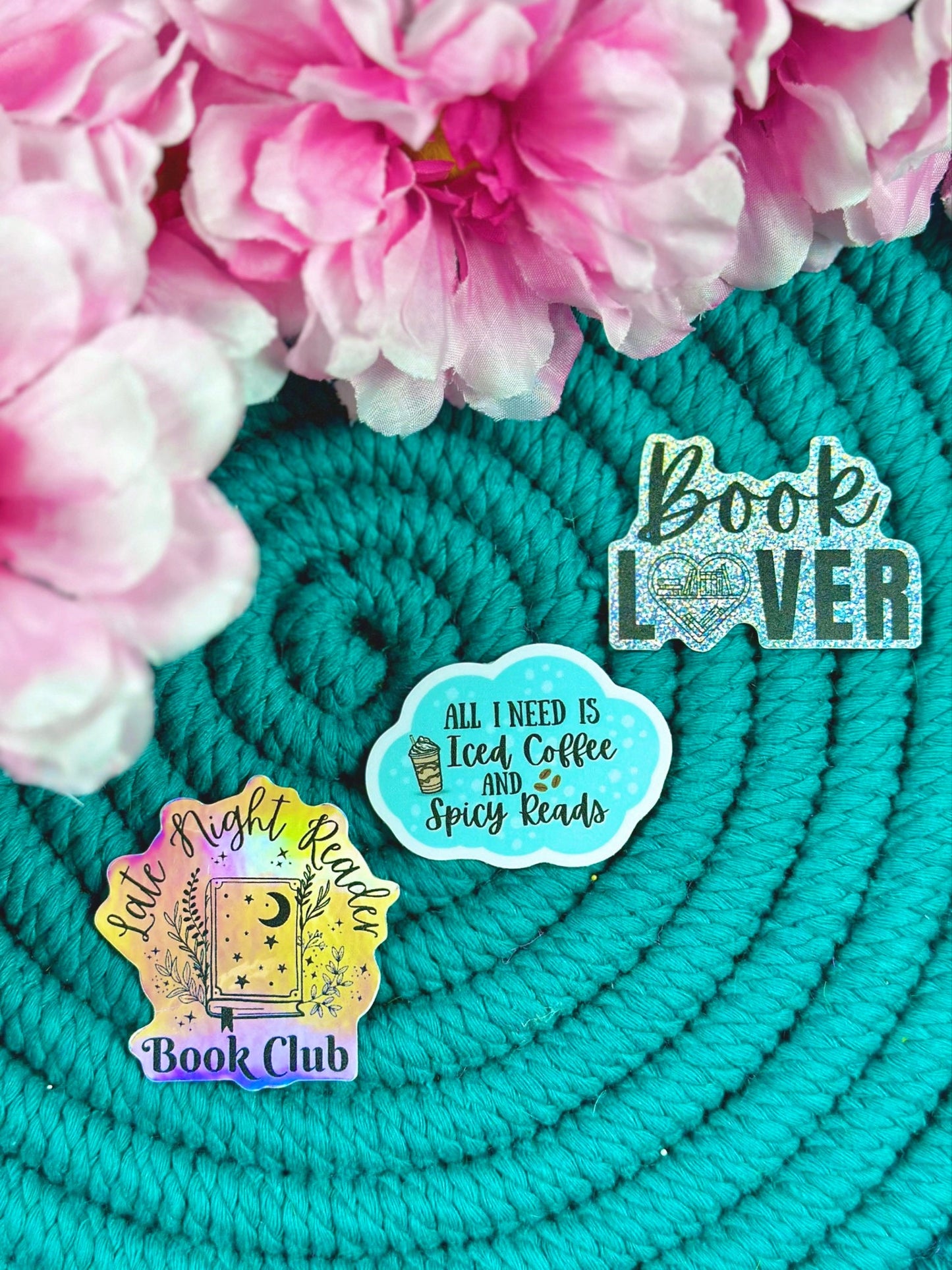 Spicy Reads Sticker, Book Club Sticker, Bookish Vinyl Decal, Kindle Sticker, Book Lover Gift, Romance Reader Decal, Iced Coffee Sticker