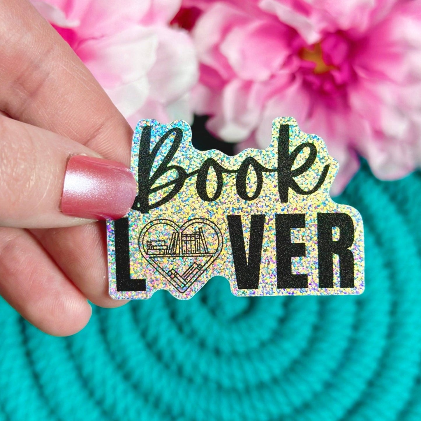 Book Lover Sticker, Book Club Sticker, Holographic Rainbow Sticker, Bookish Vinyl Decal, Kindle Sticker, Book Lover Gift, Reading Sticker