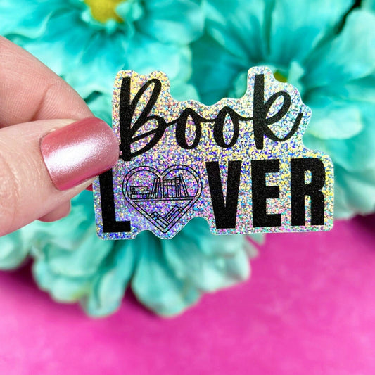 Book Lover Sticker, Book Club Sticker, Holographic Rainbow Sticker, Bookish Vinyl Decal, Kindle Sticker, Book Lover Gift, Reading Sticker